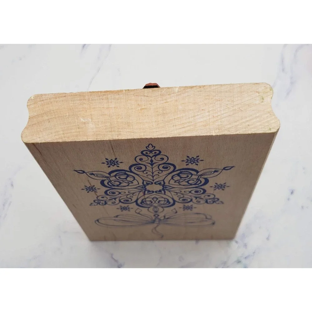 Ornamental Snowflake All Night Media Holiday Christmas Wood Mounted Rubber Stamp